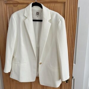 Anne Klein Textured Cream Blazer